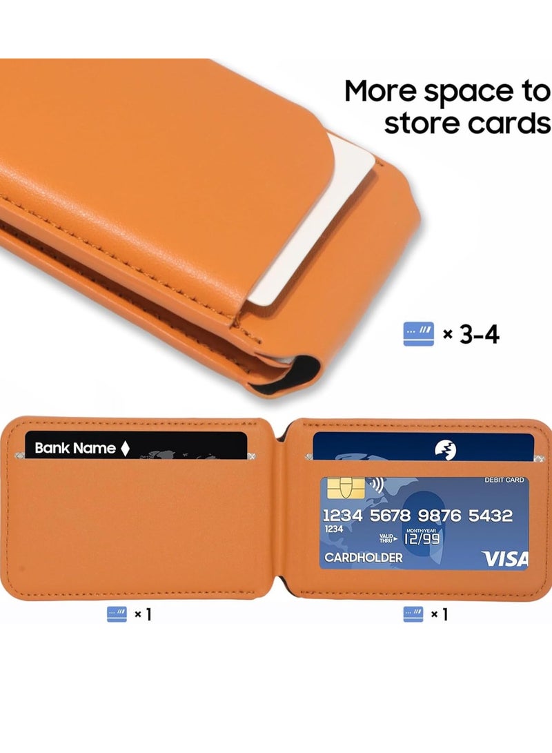 VIVP Magnetic phone card holder and stand, orange leather strap phone stand, two-in-one phone accessory - Image 3